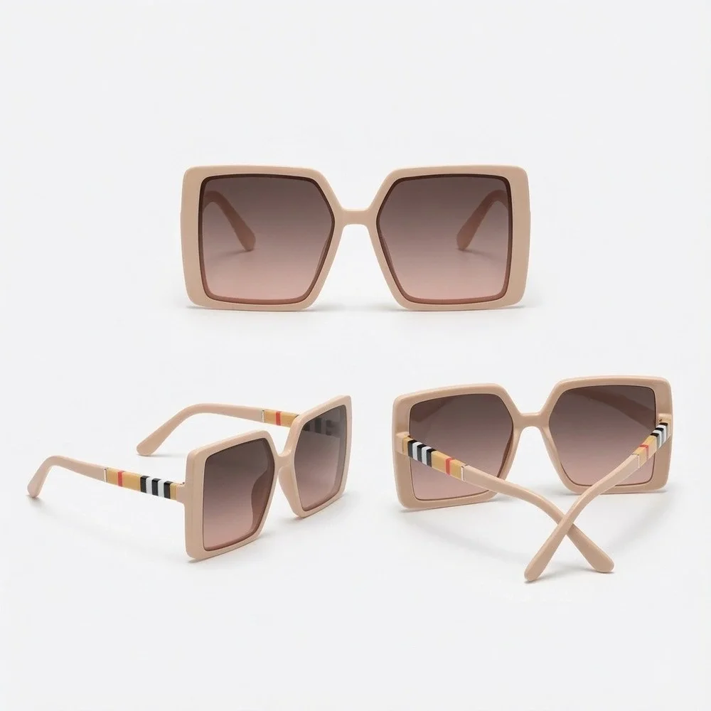 Giant Angular Eyeglasses Women Sunglasses Outfit Sunny Days Sun Protection Style